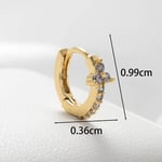 Gold color / 1 Piece Simple Series Classic Geometric Copper  Gold Color Zircon Women's Hoop Earrings 